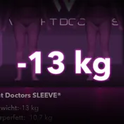 Weight Doctors® 3D-Bodyscan vorher und nachher: minus 13 kg mit Weight Doctors® SLEEVE, Körperfett minus 10,7 kg