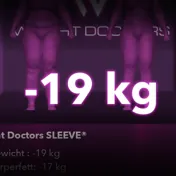Weight Doctors® 3D-Bodyscan vorher und nachher: minus 19 kg mit Weight Doctors® SLEEVE, Körperfett minus 17 kg