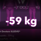 Weight Doctors® 3D-Bodyscan vorher und nachher: minus 59 kg mit Weight Doctors® SLEEVE, Körperfett minus 37,2 kg