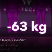 Weight Doctors® 3D-Bodyscan vorher und nachher: minus 63 kg mit Weight Doctors® SLEEVE, Körperfett minus 60 kg